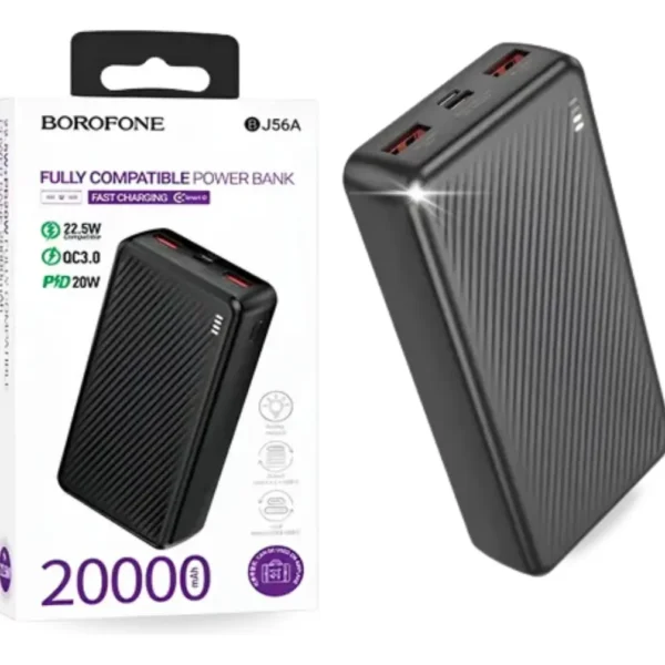 power bank borofone bj56a 20.000mah carga rápida | energía todo el día + envío gratis