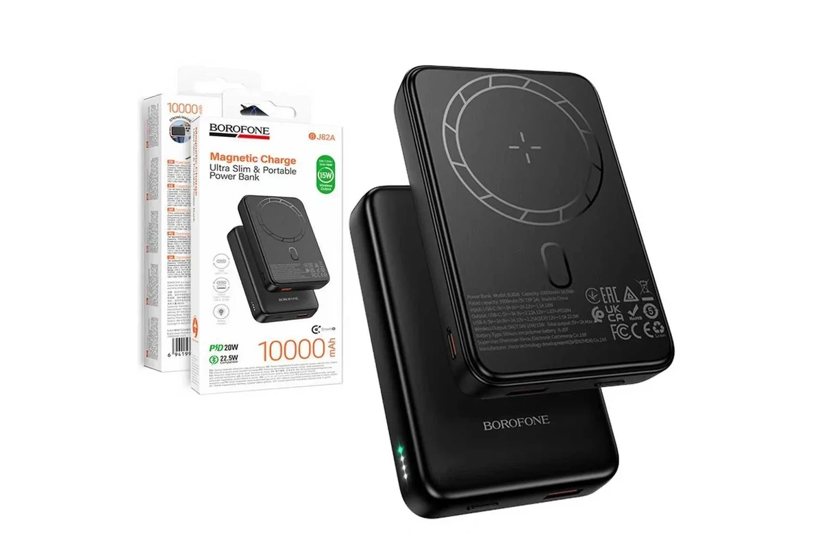 power bank borofone bj82a magsafe inalámbrico 10.000mah | carga rápida + envío gratis